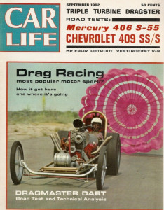 CAR LIFE 1962 SEPT - DRAG RACING SPECIAL, S-55, SS CHEVY, DRAGMASTER DART, INDY